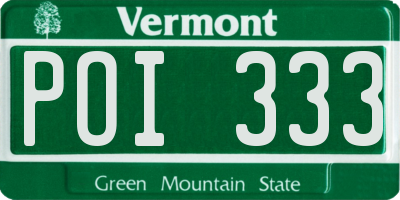 VT license plate POI333