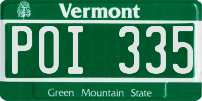VT license plate POI335