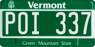 VT license plate POI337