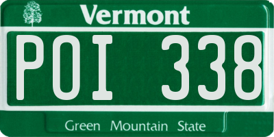 VT license plate POI338