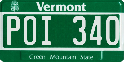 VT license plate POI340