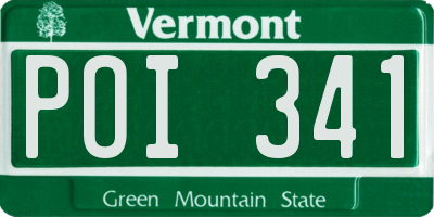 VT license plate POI341