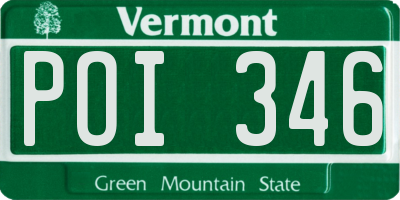 VT license plate POI346