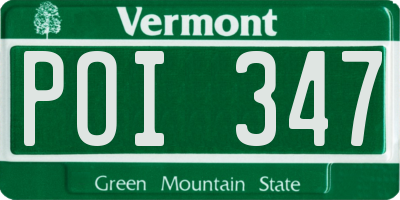 VT license plate POI347