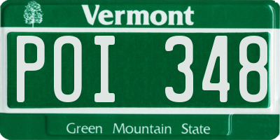 VT license plate POI348