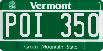 VT license plate POI350