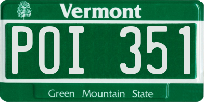VT license plate POI351