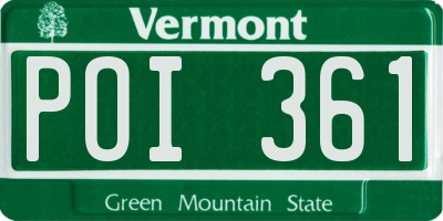 VT license plate POI361
