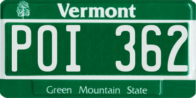 VT license plate POI362