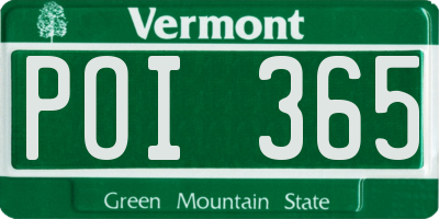 VT license plate POI365