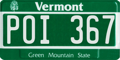VT license plate POI367