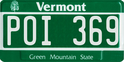 VT license plate POI369