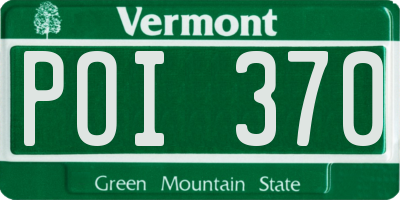 VT license plate POI370