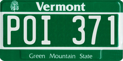 VT license plate POI371