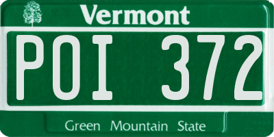 VT license plate POI372