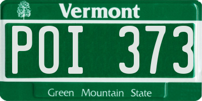 VT license plate POI373