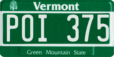 VT license plate POI375
