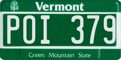 VT license plate POI379
