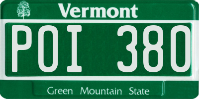 VT license plate POI380