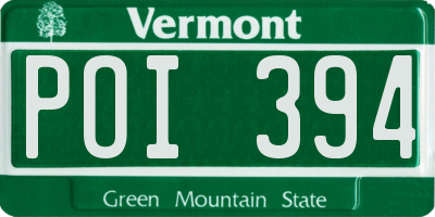 VT license plate POI394