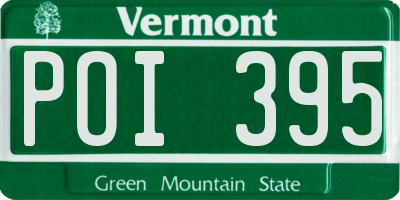 VT license plate POI395
