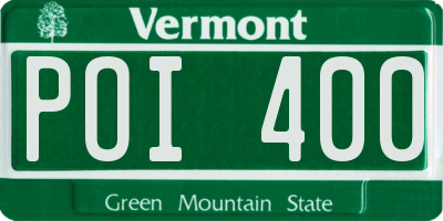VT license plate POI400