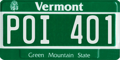 VT license plate POI401