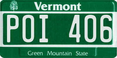 VT license plate POI406