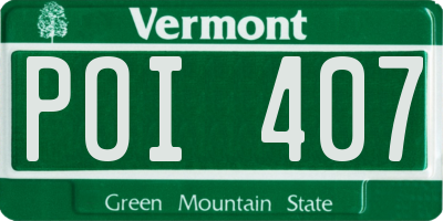 VT license plate POI407