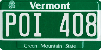 VT license plate POI408