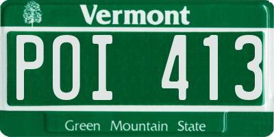 VT license plate POI413