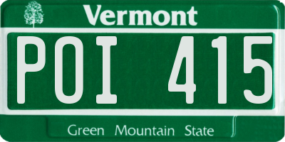 VT license plate POI415