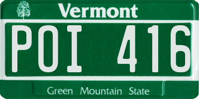VT license plate POI416