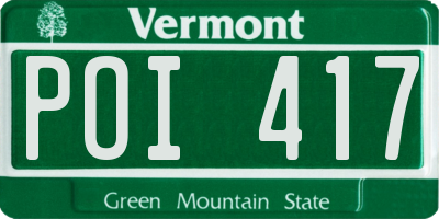 VT license plate POI417