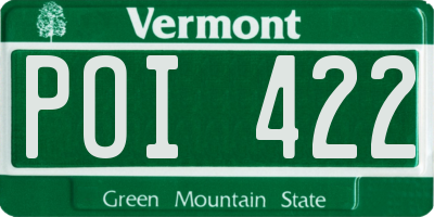 VT license plate POI422