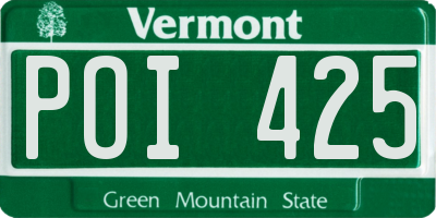 VT license plate POI425