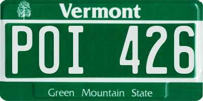 VT license plate POI426