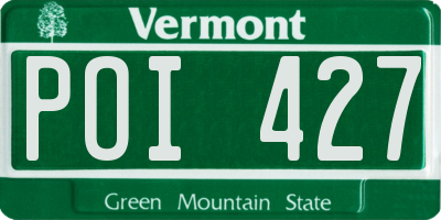 VT license plate POI427