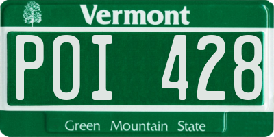VT license plate POI428