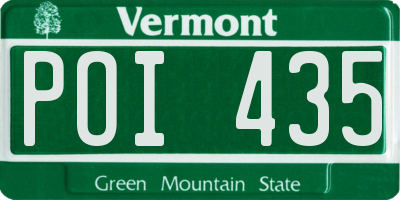 VT license plate POI435