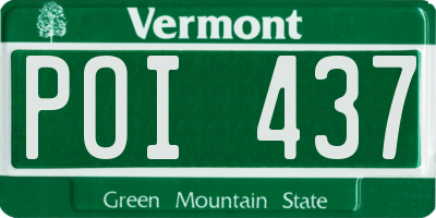 VT license plate POI437