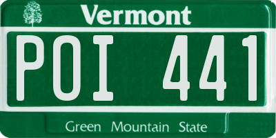 VT license plate POI441