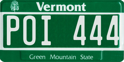 VT license plate POI444