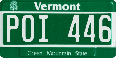 VT license plate POI446