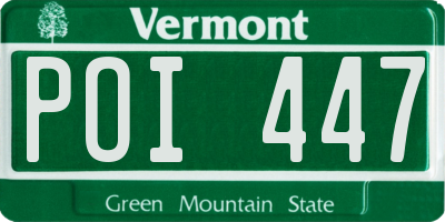 VT license plate POI447