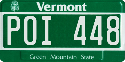 VT license plate POI448