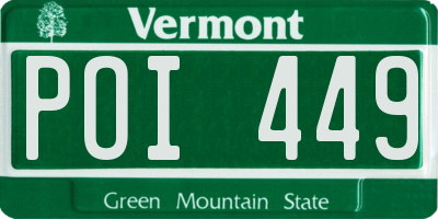 VT license plate POI449