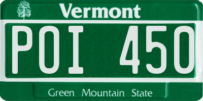 VT license plate POI450