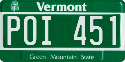 VT license plate POI451
