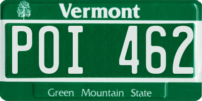 VT license plate POI462